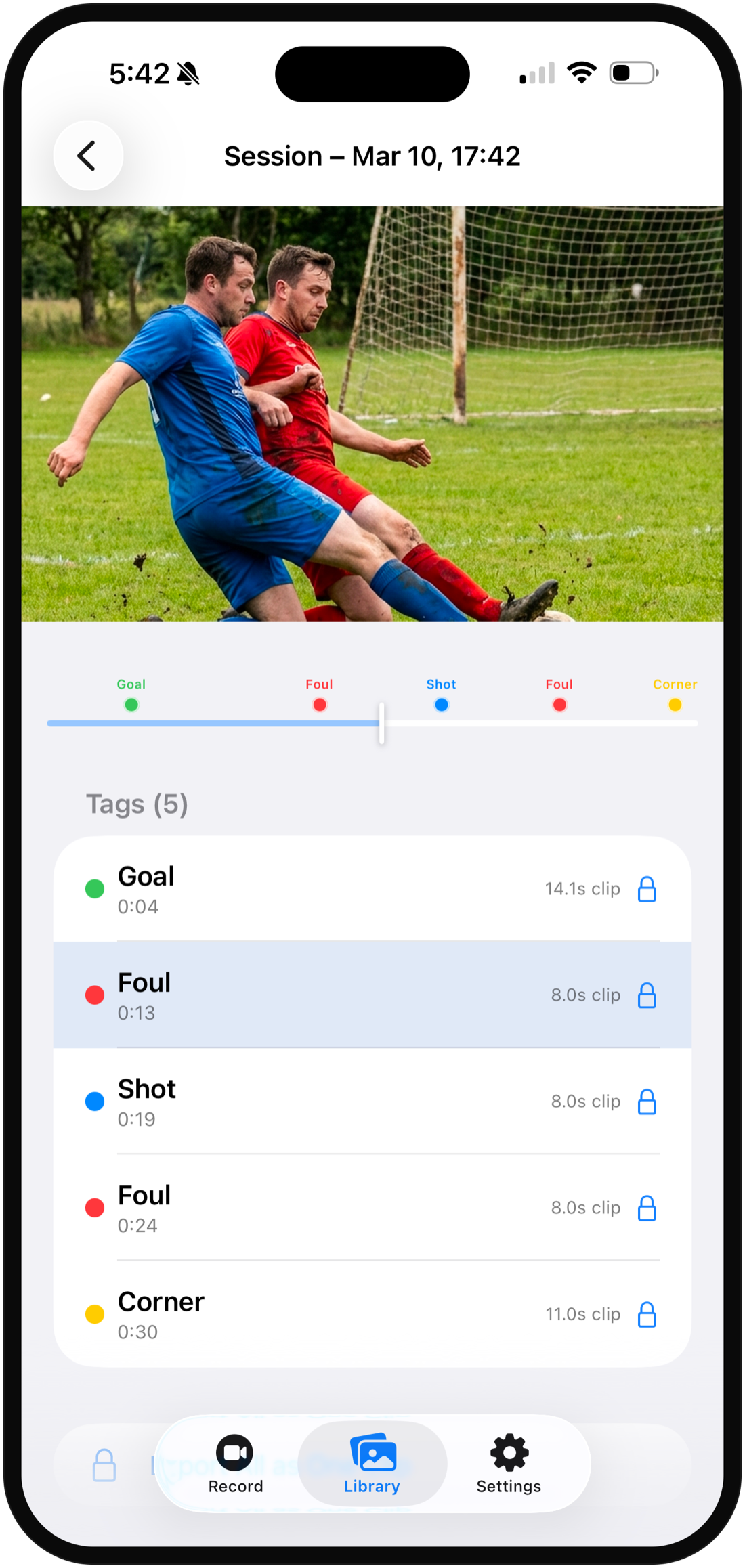 Library of tagged moments